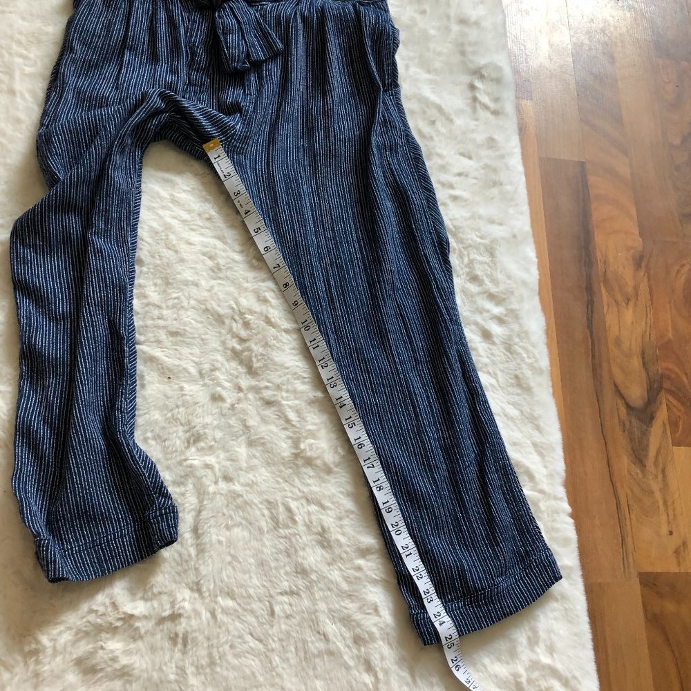 Free People Stripe High Waist Paper Bag belted Pants Size 4 - Picture 11 of 11